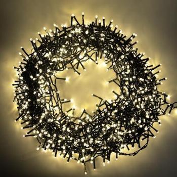 1500 LED Warm White Multi-Function Fairy Lights with Green Cable