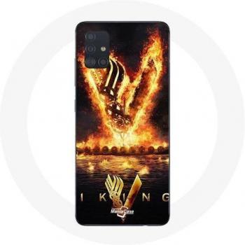 Coque protectrice Galaxy A51 Vikings – Logo V & Épée de Feu