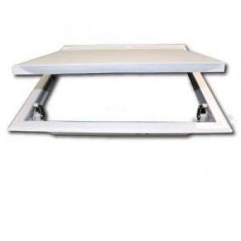 HACO kovová revizní dvířka 150 x 150 mm s tlačným zámkem bílá