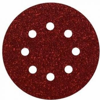 Bosch Professional 2 608 605 640 Bosch 640-Hoja de Lija, Paquete de 5 uds. -125 mm, 40 (Pack de 5), Rojo, 125mm