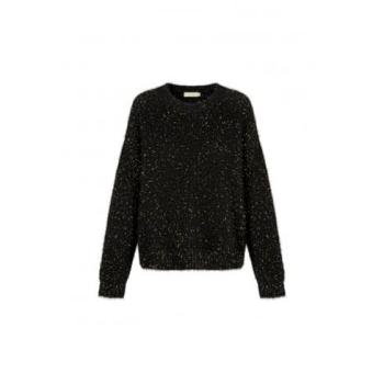 Yumi Pull Duveteux Métallique Noir