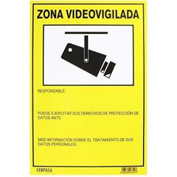 Cartel de advertencia Zona Videovigilada 29,7 x 21 cm