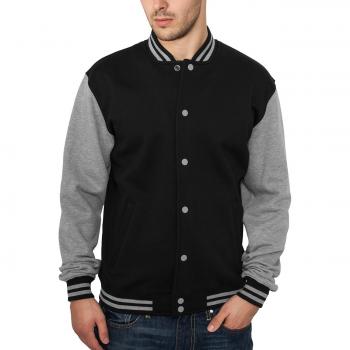 Urban Classics 2-Tone College Sweat Jacket Black Gray Male XL