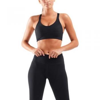 2XU Aero Sports Bra, Medium Impact, Black, Size L, Female
