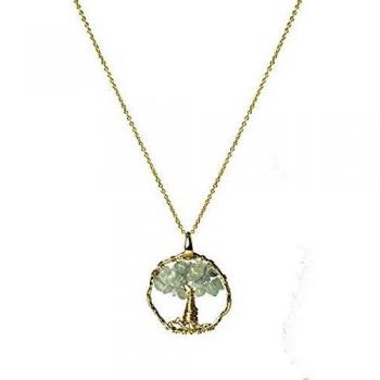 Collar Luxenter Budleia con baño de oro 18K y aguamarina