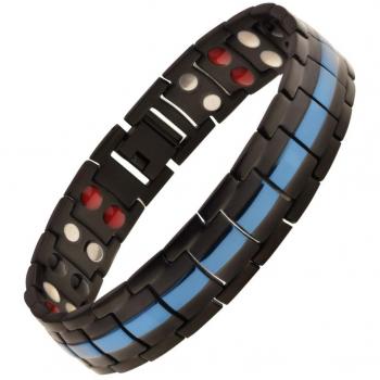 Bracciale Magnetico da Uomo 8,5 Pollici Blu e Nero