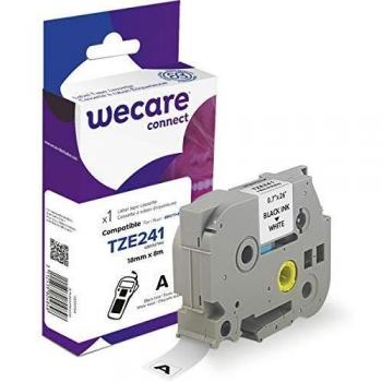 Wecare Svart‑Vit TZe 18 mm Märkband 8 m