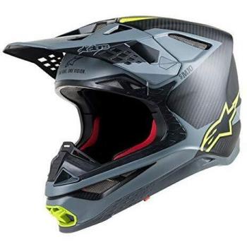 S‑M10 Meta Supertech Helm für Motocross, schwarz/gelb, Größe M – Alpinestars