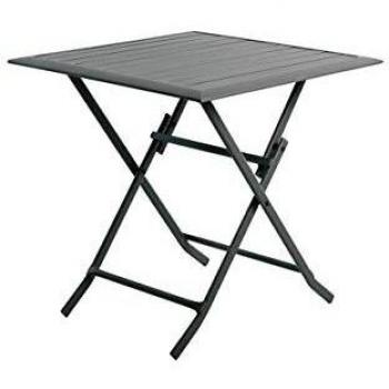 Mesa Colapsable Aluminio Gris Antracita 70cm x 70cm
