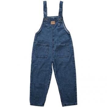 Loose Fit Girls' Denim Overalls