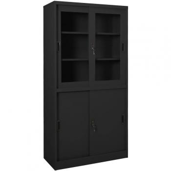Armoire de classement vidaXL avec porte coulissante anthracite 90x40x180 cm