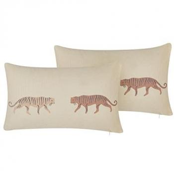 Coussins d'appoint Nierembergia 30 x 50 cm imprimé tigre beige