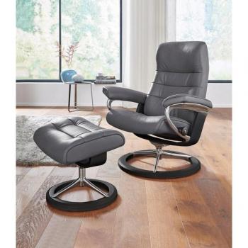 Stressless Opal Komfort‑Set – Relaxsessel mit Hocker, Signature Base, Schlafmodus, Größe S