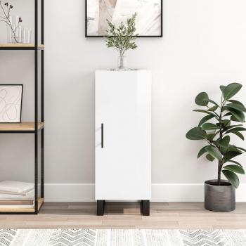 Sleek White Engineered Wood Sideboard 34.5x34x90 cm