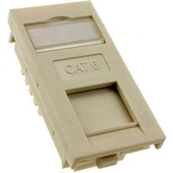 CAT6 RJ45 Euro Modular Socket with Name Plate in White