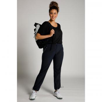 Pantaloni idrorepellenti per nordic walking donna con dettagli visibilità alta blu 64