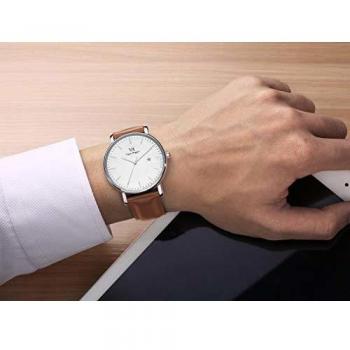 Dress Watch Uomo Cinturino Pelle Marrone