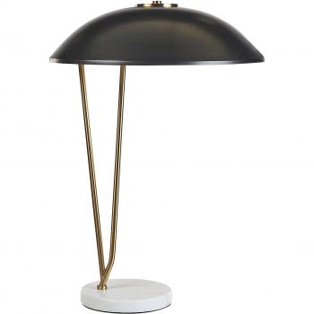 Lámpara Mesa Danto en Metal Negro con Pantalla Dorada