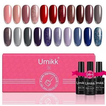 Umikk 5ml Gel Nail Polish Pack – 24 Pcs, Shimmer & Glitter Options