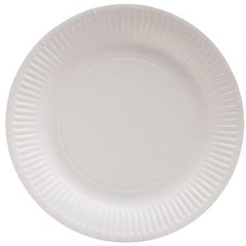 Assiette blanche en carton 23 cm