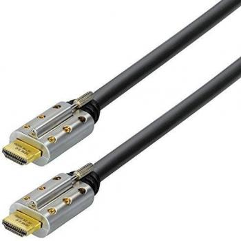 Câble de raccordement Maxtrack HDMI‑A 10 m Noir – 4K UHD – Blindé – Audio retour – Fixation vissée