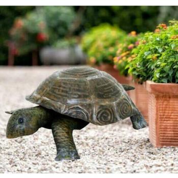 Rustic Tortoise Garden Figure