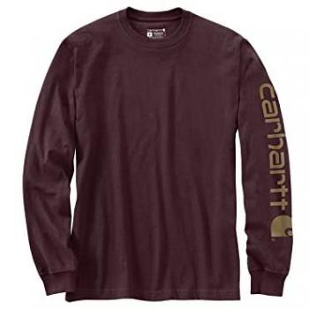 T-shirt Carhartt Manches Longues Logo Bordeaux Taille M