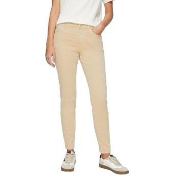 Gewaschene Damenhose im Slim Fit aus Baumwollsatin