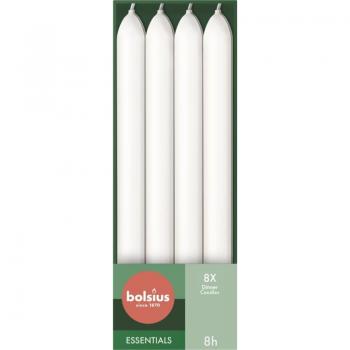Bianco Bolsius Candela Affusolata 8-Pacchetti – 23cm – 8h