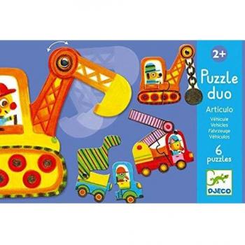 Puzzle Duo DJECO Véhicules, Multicolore (Référence: DJ08170)