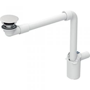 Geberit Waschbeckenablauf 32mm, schmal, freier Auslauf, weiß/hochglanz-verchromt