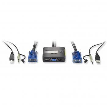 LevelOne 2‑Port USB‑KVM-Adapter mit Audiobuchse