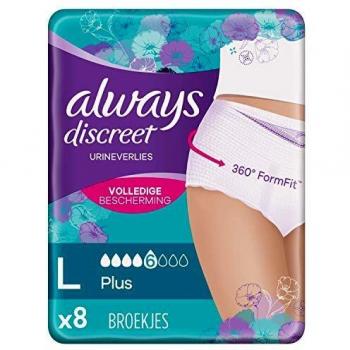 Always Discreet, Sous-Vêtements Absorbants Femme, Taille L, 32 pièces
