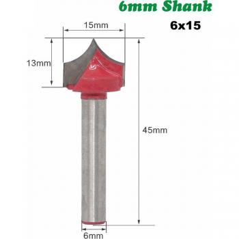 Fraise à tige de 6MM, outil de sculpture bois, embout rond en carbure, 1 pièce