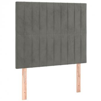 Cabecero con luces LED terciopelo gris claro 100x5x118/128 cm vidaXL