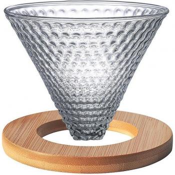 V-Shape Glass Coffee Funnel – Tasse filtrante à goutteur