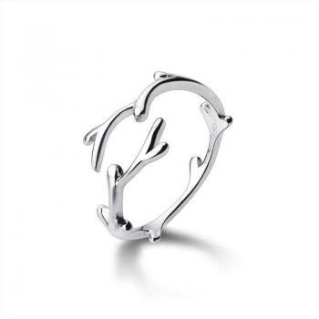 Cute Adjustable Sterling Silver Ring with Irregular Design