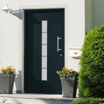 Porte d'entrée en Aluminium et PVC couleur Anthracite 100x210 cm