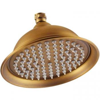 Solid Brass Copper 8-Inch Round Rose Gold Shower Head