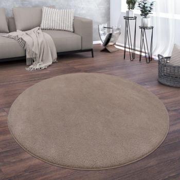 Rond taupe Paco Home – tapis de salon lavable, dimensions 80 cm, style moderne