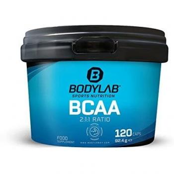 Bodylab24 BCAA 120 Kapseln, 1200mg BCAA im Verhältnis 2:1:1, enthält L-Leucin, L-Isoleucin