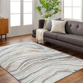 Makayla Blue Marble Abstract Rug – Livabliss 200x275