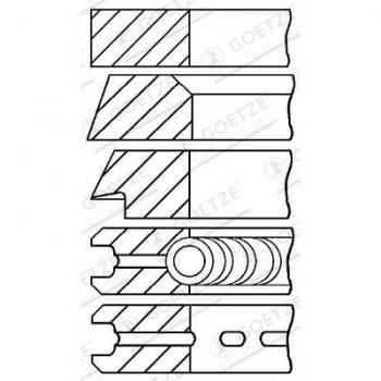 GOETZE 08‑265109‑10 Pack Segments de Pistons pour Land Rover