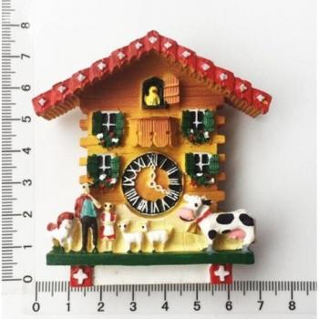 Painted Switzerland Cow Cuckoo Clock 3D Fridge Magnet