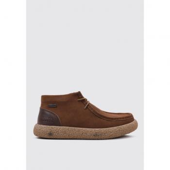 Botines de hombre de piel con cordones en liso
