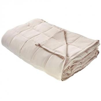 Couverture lestée en polyester 9 kg beige 150 x 200 cm
