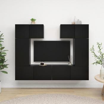 6-Piece TV Cabinet Set in Black