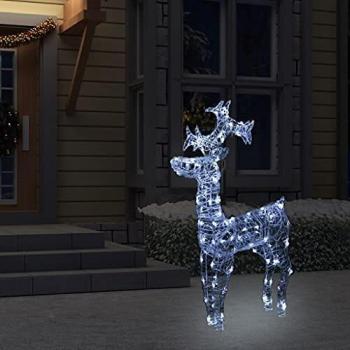 VidaXL Reindeer Christmas Decoration 90 LEDs 23.6x6.3x39.4 Acrylic