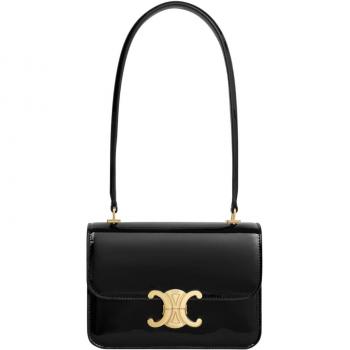 Celine Garance T-Shirt Patent Leather Shoulder Bag – Black (118053FYE)