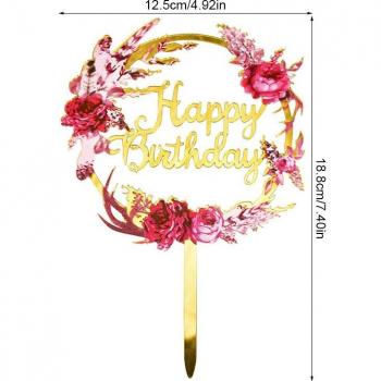 Acrylic Flower Cake Decoration for Kids' Parties